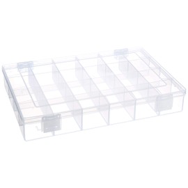 hünersdorff Sortimentskasten PP-Classic mit 24 Fächern | stabile Sortierbox für Schrauben und andere Kleinteile | feste Facheinteilung | 22,5 x 33,5 x 5,5 cm, transparent