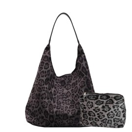 Leopard Tote Bags for Women Leopard Print Ladies Shoulder Bag Fashion Vintage Hobo Bag Large Tote Bag for Women Work Travel (Black)