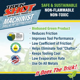 Premium USA-Made Cutting Oil & Fluid | 8 oz. Metal Can with Nozzel Cap | Non-Toxic, Eco-Friendly, NSF H1 & USDA Certified | Ideal for Metal Cutting, Tooling, and Machinist Applications by Trick Shot®