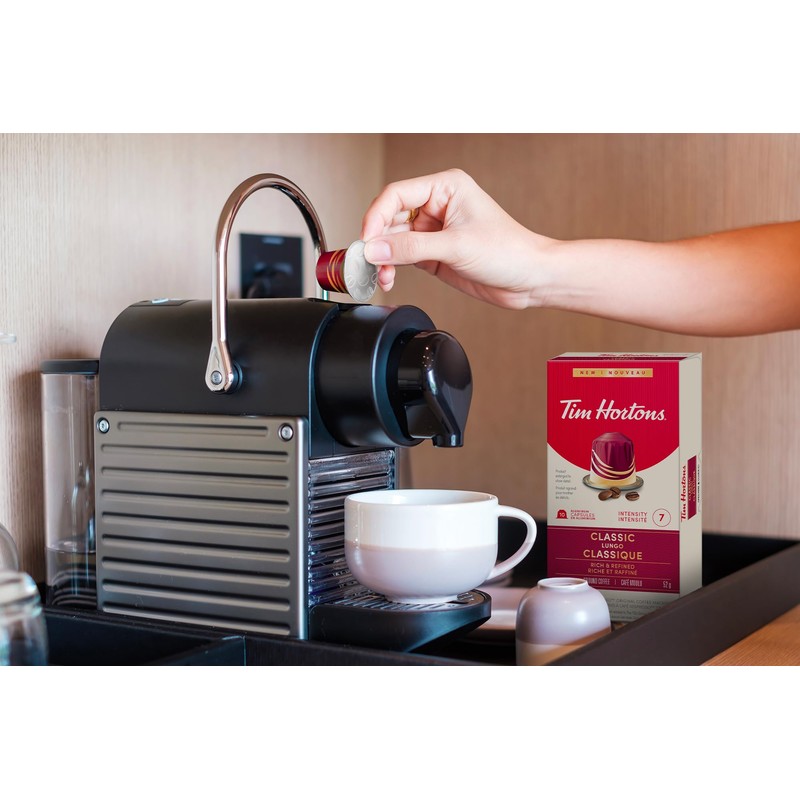 Tim Hortons Classic Lungo Capsules, Nespresso Original Line Compatible Capsules,