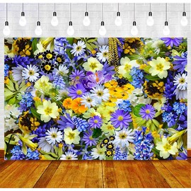 SHRAPHY Flower Backdrop 7x5ft Couples Engaged Bride Shower Party Plant Wild Flowers Banner Photography Background for Photo Studio Props RBJXPUH127