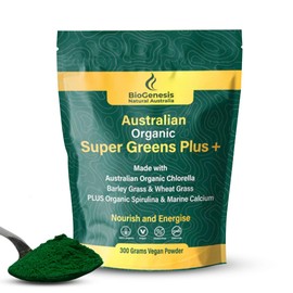 Biogenesis SuperGreens Plus Powder - Greens Powder for Energy & Well-Being - Daily Supplements to Support Detox, Digestion & Immunity - Grown in Queensland, Australia - Vegan & Gluten-Free