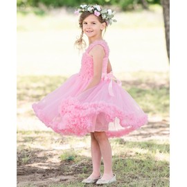 RuffleButts Pink Princess Petti Dress - 6/7