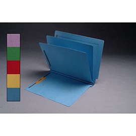 14pt Dark Blue Classification Folders, Full Cut END TAB, Letter Size, 2 Divider (Box of 15)
