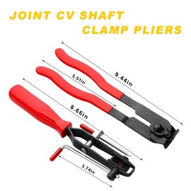 BWBWND 2 PCS CV Joint Boot Clamp Pliers, Heavy Duty CV Joint Ear Clamp Banding Tool Kit for Vacuum Hoses Clamping, Automotive Hose Axle Boot Crimp Pliers Set for Most Cars ATV UTV