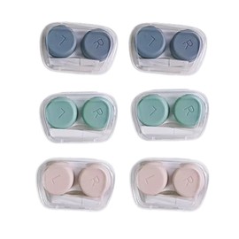 YKuzLx 6 Pack Contact Lens Case, Portable Contact Case with Applicator Tool Tweezer, for Travel Outdoor Home Office Dormitory and Daily Use,Colorful(Yellow,Blue,Green)