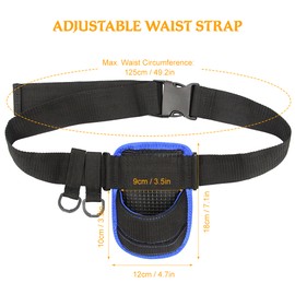 Fishing Rod Support Belt Adjustable Fishing Pole Oxford Waist Belt Fishing Tackle Holder Padded Waist Belt