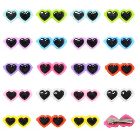 yueton 20PCS Fashion Sunglasses Pet Hair Clips Cute Small Dog Puppy Cat Hair Clips Alligator Clips Yorkie Pomeranian Dog Hairpin Barrettes Pet Hair Accessories Pet Hair Grooming Headwear