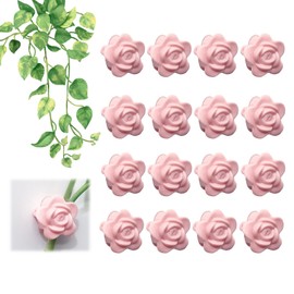 RENUIS 100 Pcs Plant Wall Clips with Acrylic Adhesive Sticker, Plant Climbing Wall Fixture Clips, Plant Support Clips, Self-Adhesive Hook Vine Plant Clips for Indoor Outdoor Decorations (Rose-Pink)