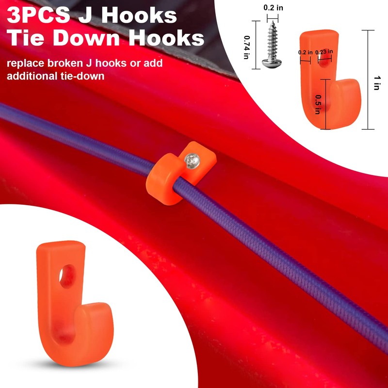 Kayak Deck Rigging Kit 1/4" 9.8' Bungee Cord with 6