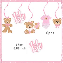 LaVenty Bear Baby Shower Hanging Swirls Brown Teddy Bear Theme Swirl Decor for Kids Girls Baby Shower Hanging Decorations Party Favor Supplies