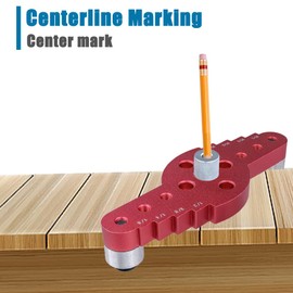 HaoTrade 2 in 1 Vertical Pocket Hole Drilling Jig, Wood Dowelling Jig Locator with Pocket Hole Center Scriber Line Puncher Positioner Tools for Self Centering Straight Punching Hole