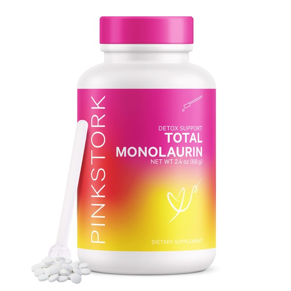 Pink Stork Total Monolaurin: Morning Sickness Relief for Pregnant Women, Vaginal Health Support, Pregnancy Must Haves, Monolaurin Supplement, Gut Health & Immune Support, Women-Owned, 2.4oz