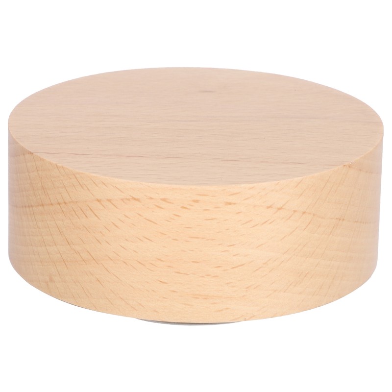 Music Box Round Base Wooden Rotation Stand Musical Case Exquisite