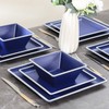 Square Melamine Dinnerware Sets， Durable Square Dinner Plates and Bowls