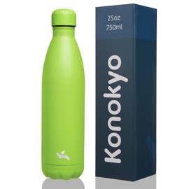 Konokyo Insulated Water Bottles,25 oz Double Wall Stainless Steel Vacumm Metal Flask for Sports Travel,Green