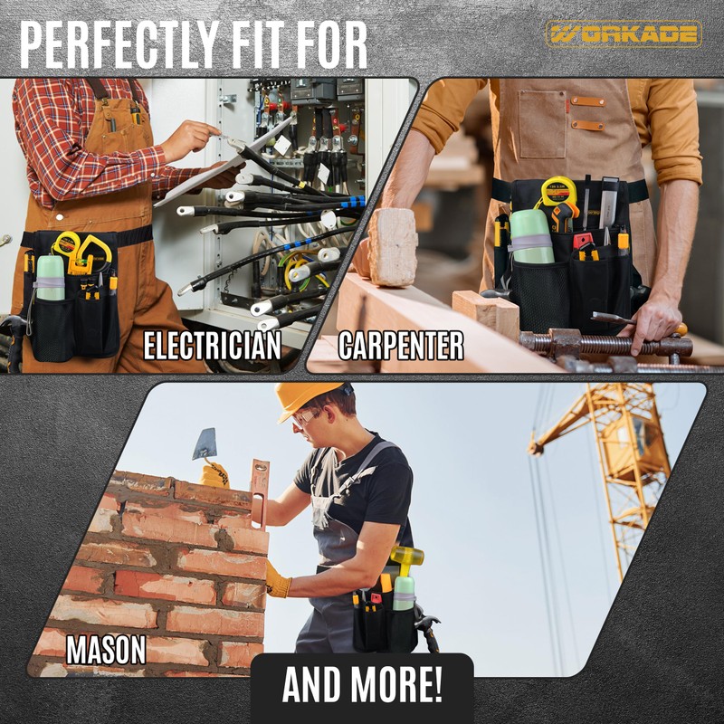 Workade Magnetic Tool Belt | 6-Pocket Single Side Work Apron