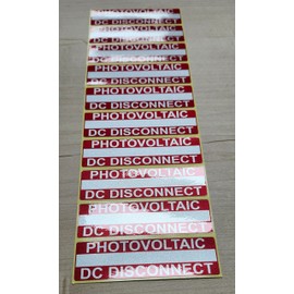 Littversions 10 Pack 3.5"x 1" Reflective Solar NEC Compliant Photovoltaic DC Disconnect Outdoor Rated Laminated Labels Sticker 149861 UL-969 Standard 596-00854 596-00238