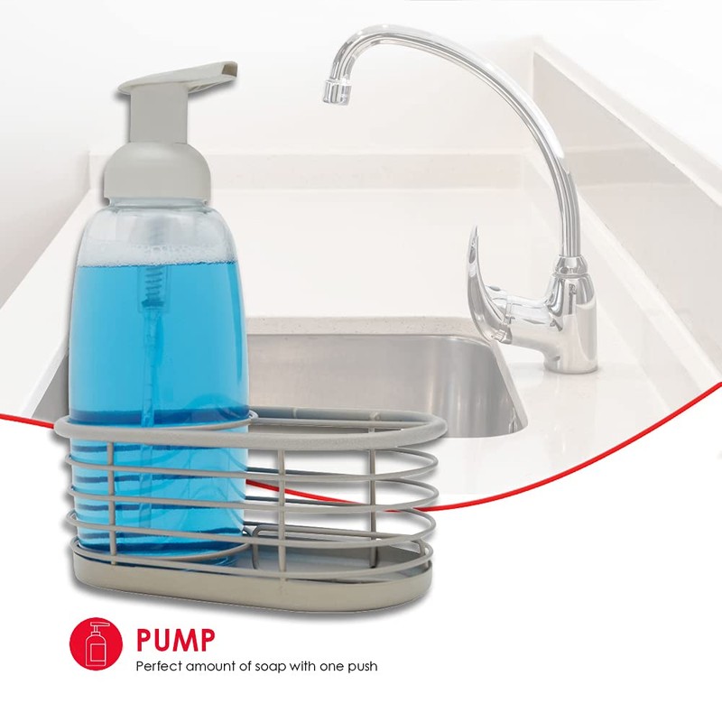 13.5 oz Capacity Refillable Plastic Bottle with Open Wire Caddy