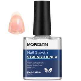 Morovan Nail Strengthener and Growth: Natural Keratin Nails Treatment Repair Ridge Filler Prevents Discoloration Crack Thin Essential Manicure Nail Care Women