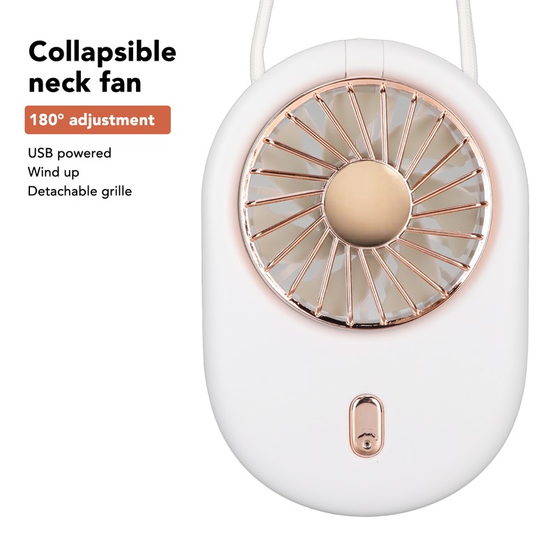 Neck Fan USB Rechargeable Battery 3 Speed Portable Handheld Vertical