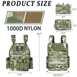 LASVENIS Quick Release Tactical Vest Lightweight Vests Adjustable Tactical Vest for Outdoor Training