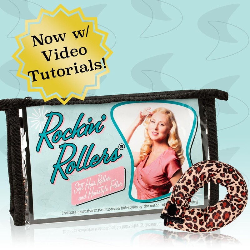 Rockin' Rollers Soft Leopard Print Hair Rollers and Hair Filler