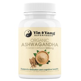 Yin & Yang Superfoods - Organic Ashwagandha Powder Vegan Capsules 500mg