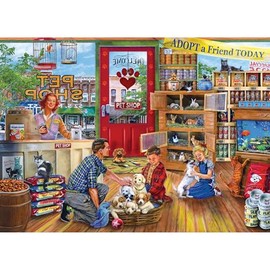 RoseArt - Back to The Past - Pet Store Friends - 1000 Piece Jigsaw Puzzle
