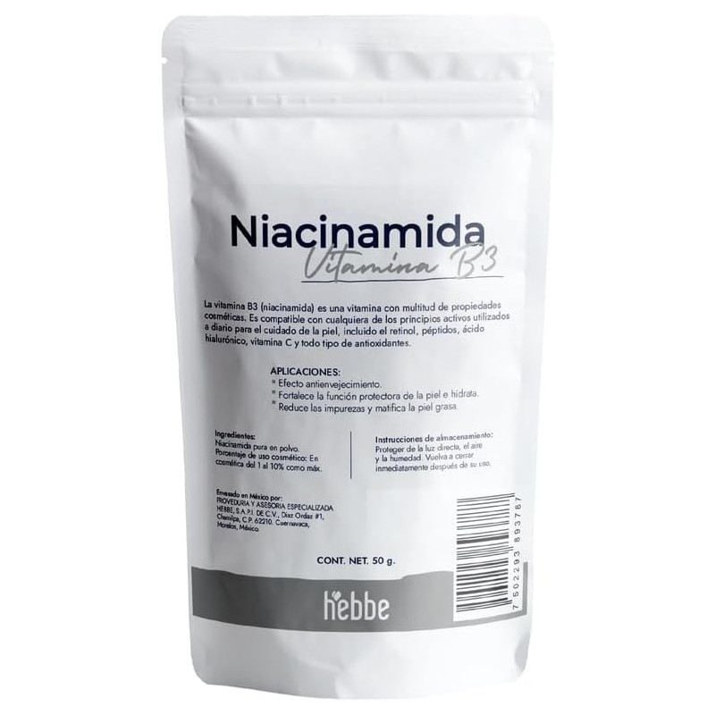 Hebbe - Niacinamida Pura para Rejuvenecimiento y Cuidado de la