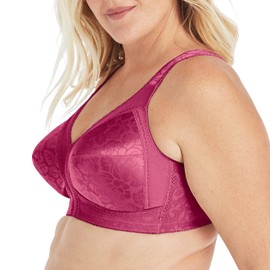 Playtex Women's Wireless Bra, Basic Signature Berry, 40DDD