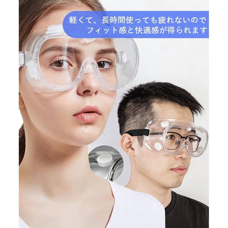 Vitalux Protective Glasses, Goggles, Anti-Fog, Compatible with Glasses, Dustproof, Splash