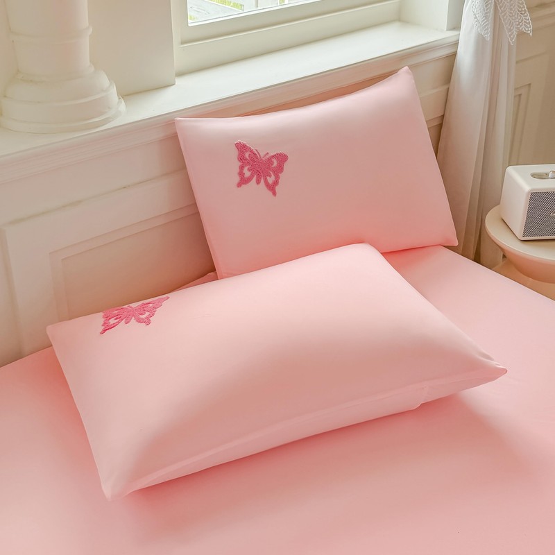 Dearller Twin Pink Comforter Set for Girls 5 Pieces Tufted