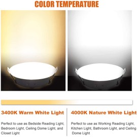 Facon 3 Inch LED 12V RV Puck Light, Full Aluminum Recessed LED Ceiling Light, 12Volts Interior Light for RV Motor-Homes Camper Caravan Trailer Boat (Pack of 2, 4000K Cool White Light)