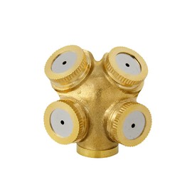 Feelers Brass Misting Spray Nozzle, 1/2" BSPF 4-Holes Small Atomizing Spray Garden Sprinklers Agricultural Irrigation System Adapter Fitting (Pack of 1)