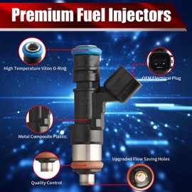 MACAX Set of 4 Fuel Injectors 4892844AA FJ1135 Replacement Compatible with Fiat 500 2012-2015 1.4L L4 VIN:R - Replaces 4892844AB RL892844AA 04892844ab