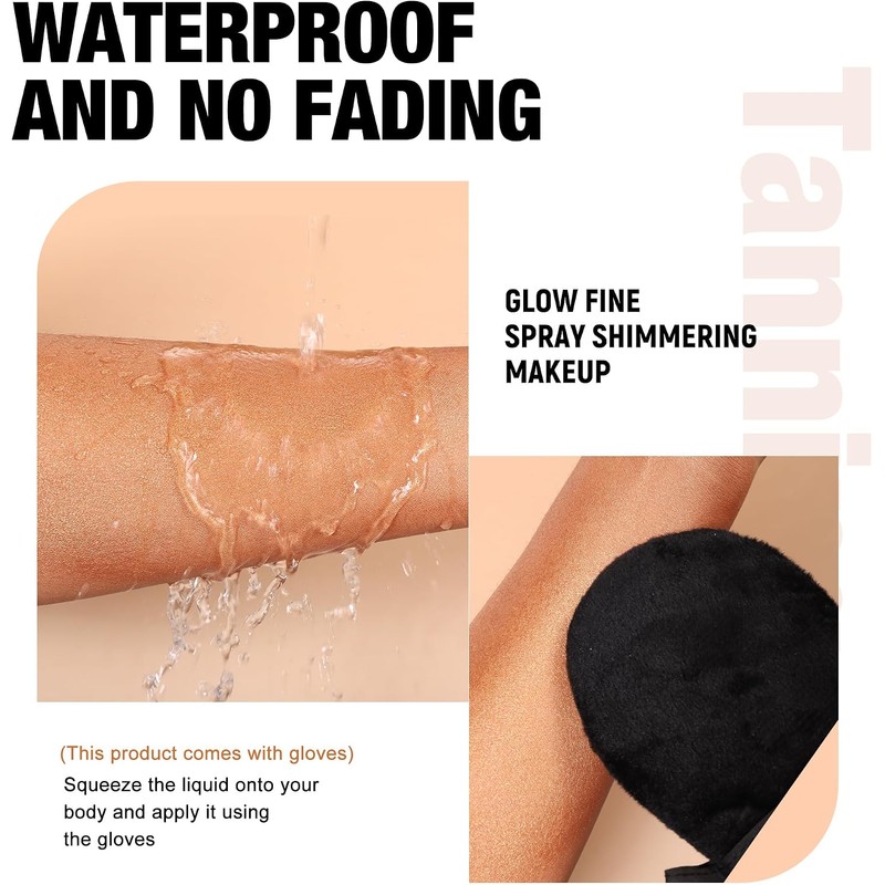 Loción Bronceadora para Cuerpo, Base Maquillaje Waterproof, 02