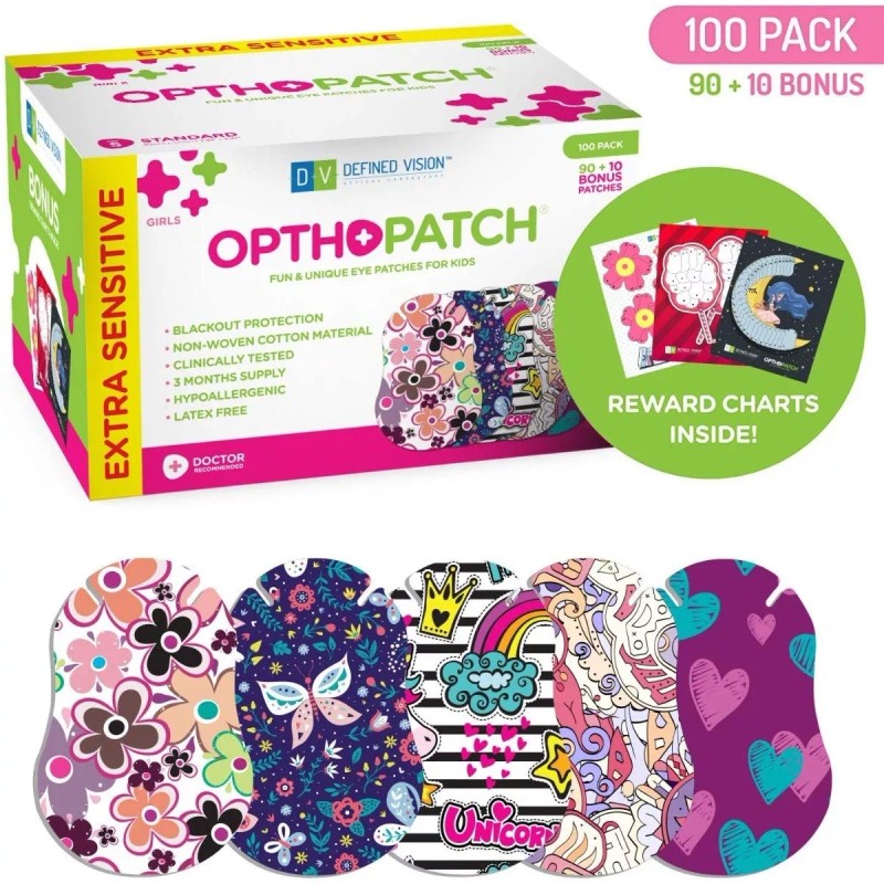 OPTHOPACT KIDS Parches Para Ojos Niñas Con Diseños Sin Látex