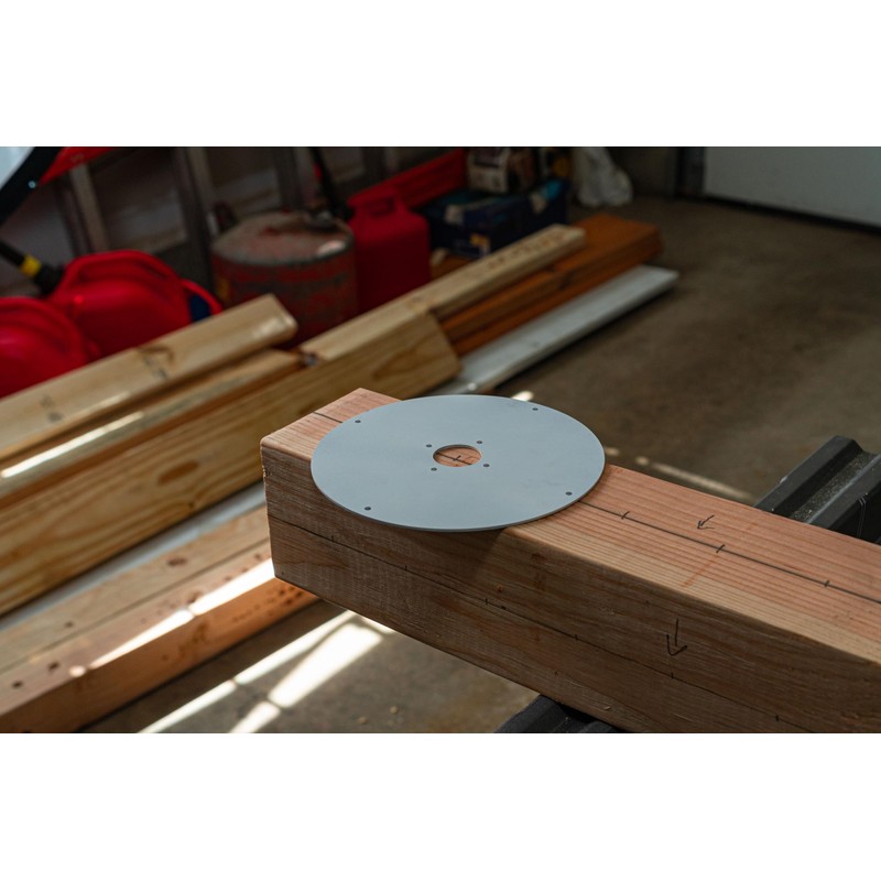 BullseyeBore Core Worksurface Extension Plate - Flat 6" Round Aluminum
