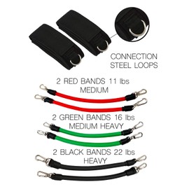 Fitness Health Resistance Bands Set of 6 Bands - Extreme Training Leg | Kinetic Workout Set | Plyometry Training Speed Improvement | Thigh Band Strength Training Equipment