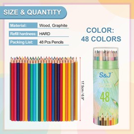 PATIKIL 48 Colors Coloring Pencils Set, Soft Core Colored Pencils Hexagonal Shape Coloring Drawing Pencil for Sketching Blending DIY Crafts (Green Bucket)