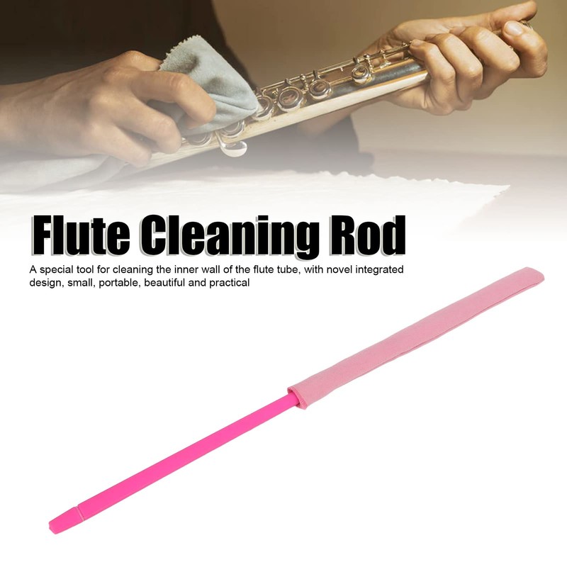 Flute cleaning rod. Practical rod. For cleaning wind flutes. (Pink)