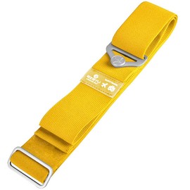 HOLLY TRIP Luggage Straps, Heavy Duty Elastic Adjustable Travel Bag Packing Belt Security Strap for 24"-30" Baggage Suitcase, Yellow