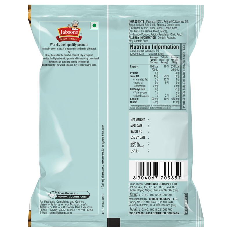 Jabsons Roasted Peanut Dabeli 140g