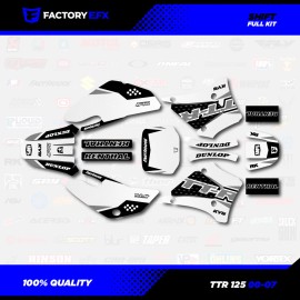 Factory EFX White & Gray Shift Racing Graphics Kit fits 00-07 YAMAHA TTR125 TTR 125 decal