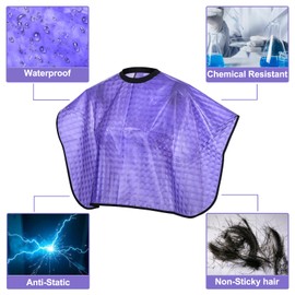 Zhanmai 4 Pieces Hair Color Shampoo Cape for Salons Waterproof Hair Washing Capes Makeup Beauty Salon Apron for Barber (Purple)