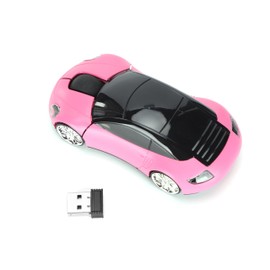 2.4G Cordless Mouse, Car Mouse Wireless Mouse with USB Receiver, Optical Positioning, Smart Power Saving, Sports Car Shaped Mouse for Laptop PC Computer Desktop