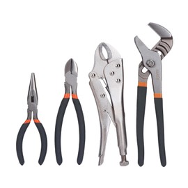 iCrimp Plumbing Tool Kit, includes Pipe Wrench, Locking Pliers, Diagonal Cutting Pliers, Long Nose Pliers, All-in-One Solution for Plumbing Jobs