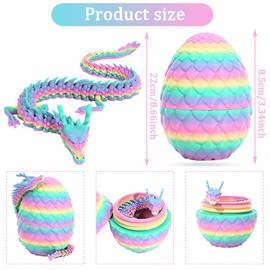 3D Dragon Egg Crystal Dragon in Dragon Egg Surprise Egg Articulated DragonFidget Toys for Executive Home Office Decor Executive Desk Toys（iridescent）