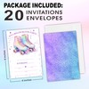 dsjaidh Roller Skating Party Birthday Invitation Cards With Envelopes -